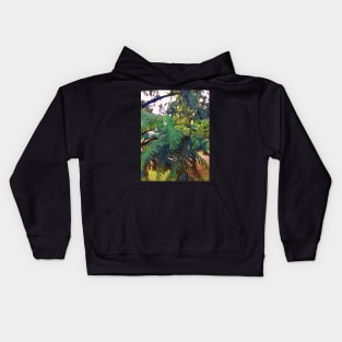 Water droplets on a leaf Kids Hoodie